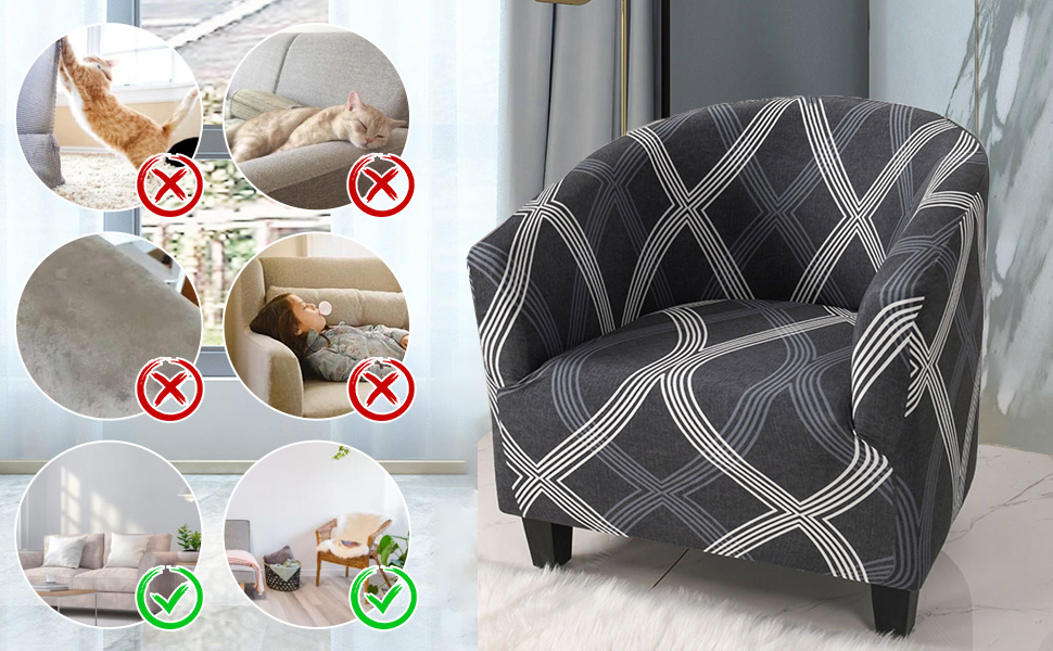 Tub Chair Covers Armchair Covers Club Chair Slipcovers Spandex and