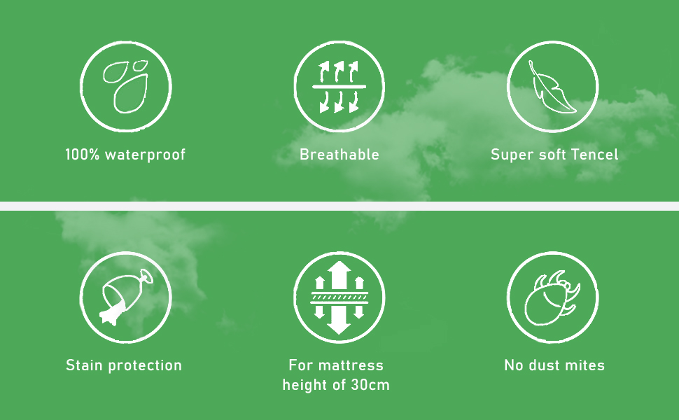 Beedsooth Mattress Protector Waterproof Bamboo Mattress Cover