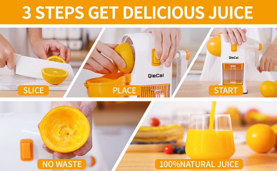 QIECAI Professional Orange Juicer Machines, Manual Orange