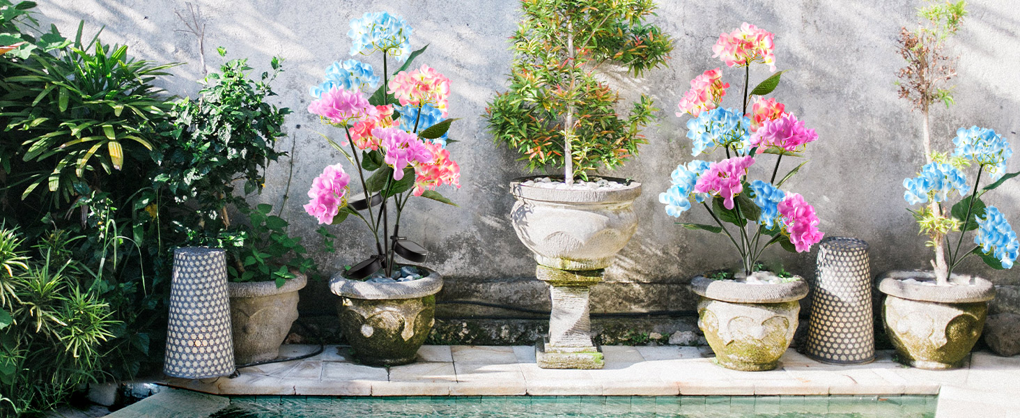 Solar Hydrangea Flower Lights