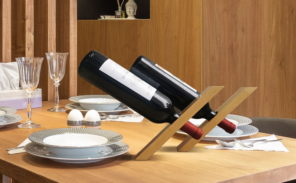 SomonkaL Wine Bottle Holder, Personalized Single Wine Bottle Holder Stand Display