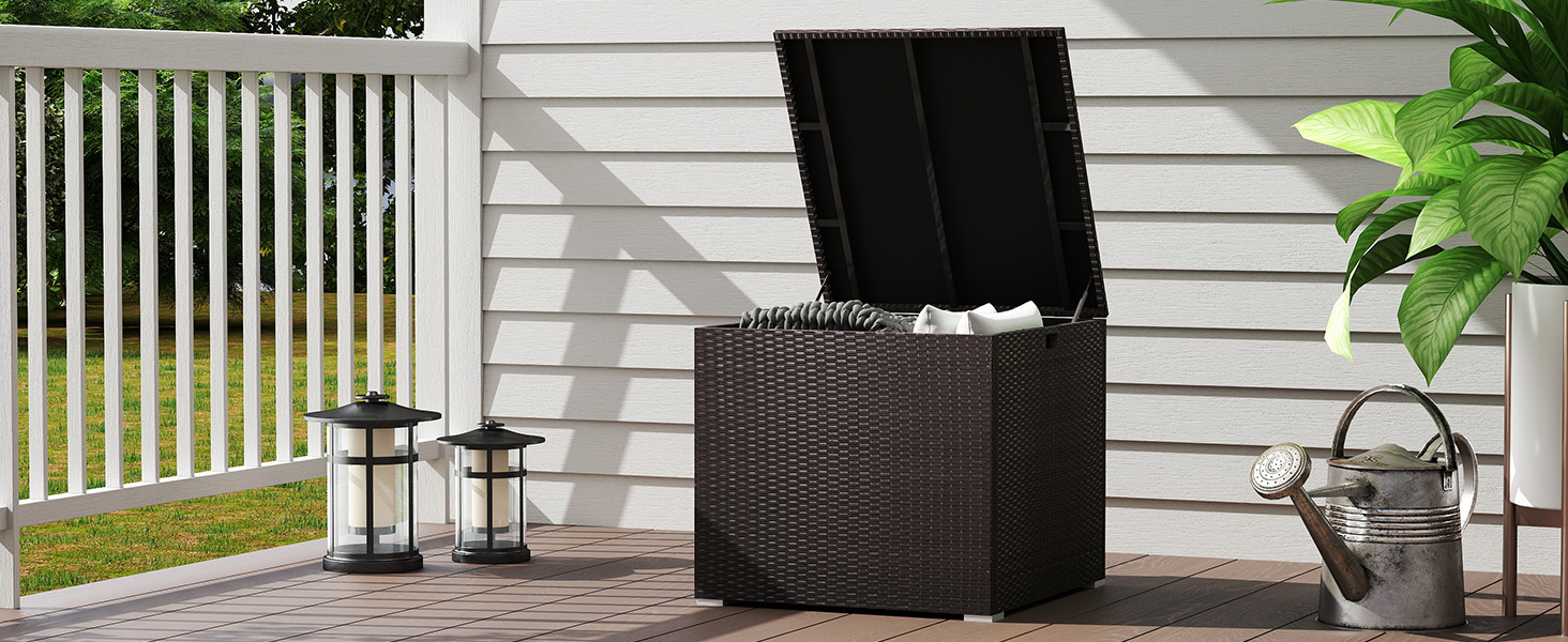 Storage Bin Container for Patio Furniture Cushions, Pillows, Garden Tools, Pool Accessories