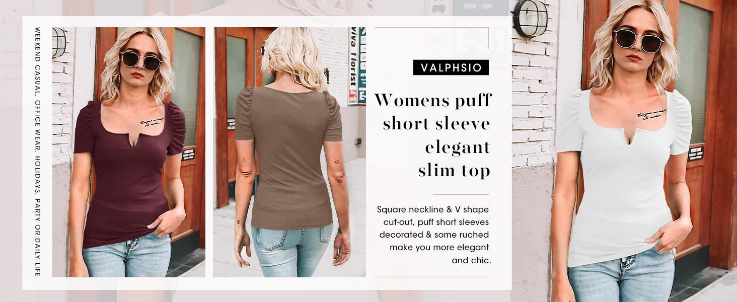 Women knitted puff shirt short sleeve