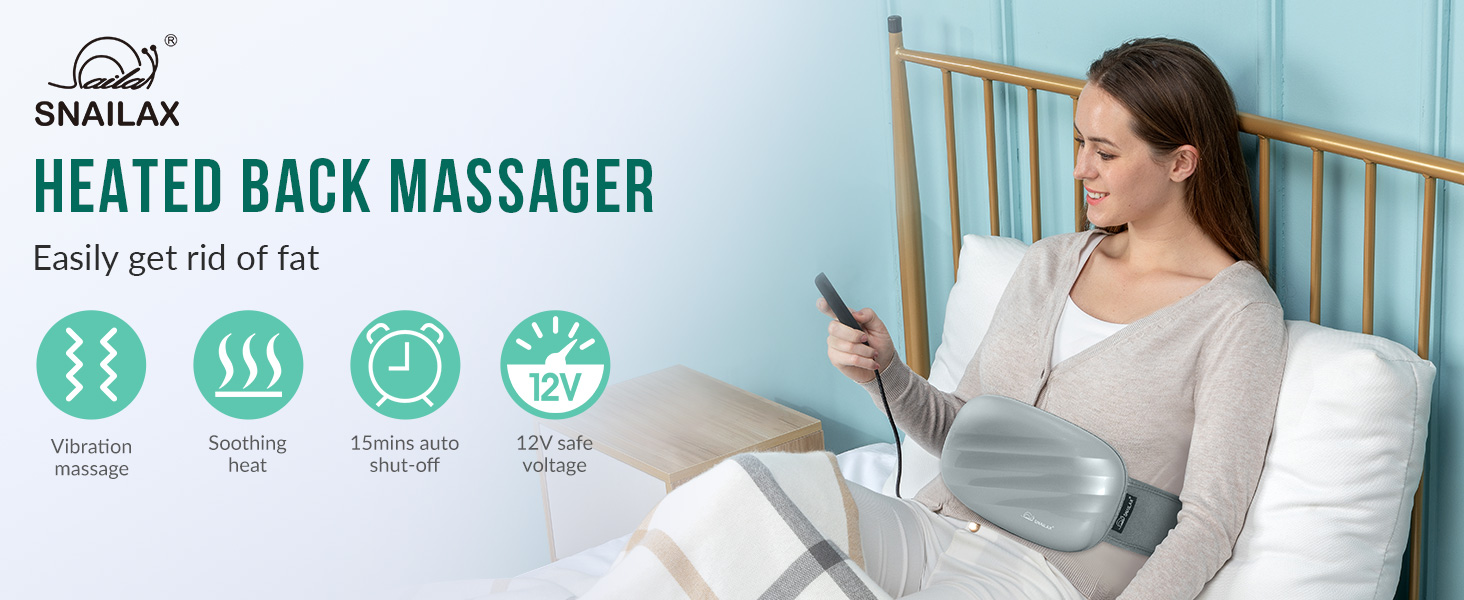 Snailax Heating Pad for Back Pain, Powerful Vibration