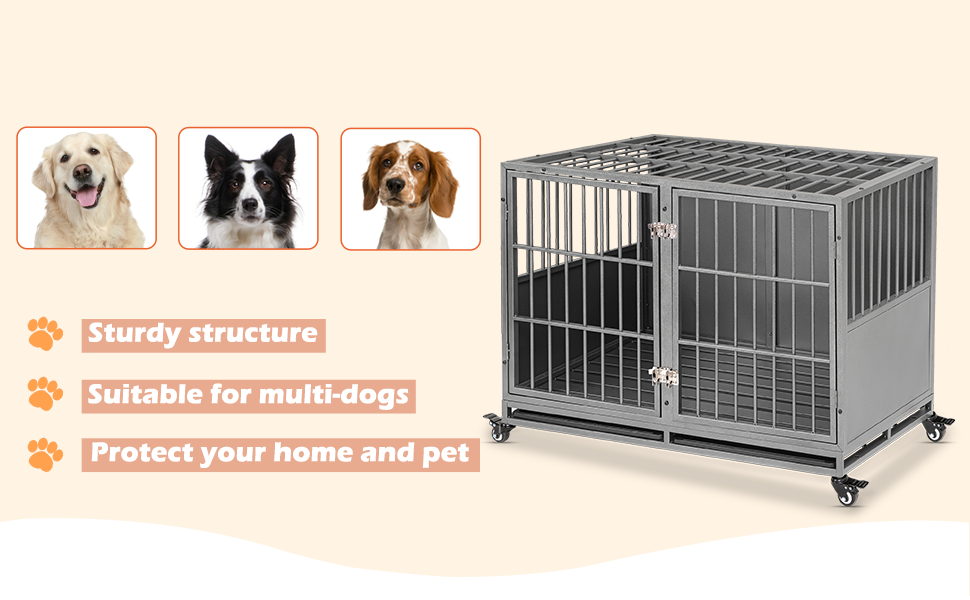 Huddycove Stackable 48 inch Dog Crate Compatible with