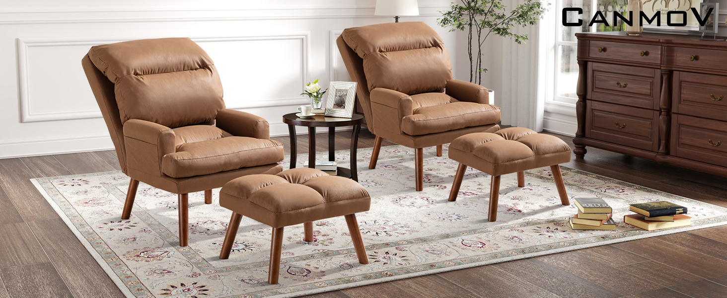 accent chair with ottoman