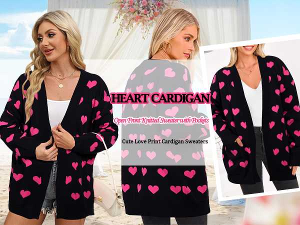 カーディガン us vintage heart cardigan. Amazon.com: Heart Cardigan Sweater for Women Oversized