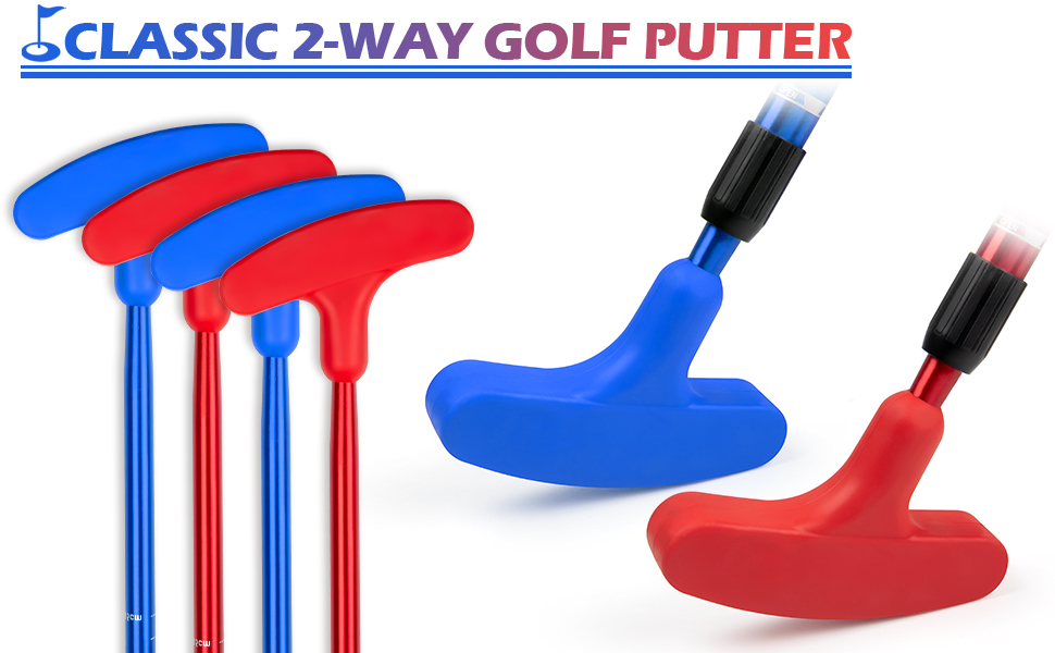 THIODOON Golf putters for Men and Women 2 Pack TwoWay Kids Mini Golf Putter for Right or Left