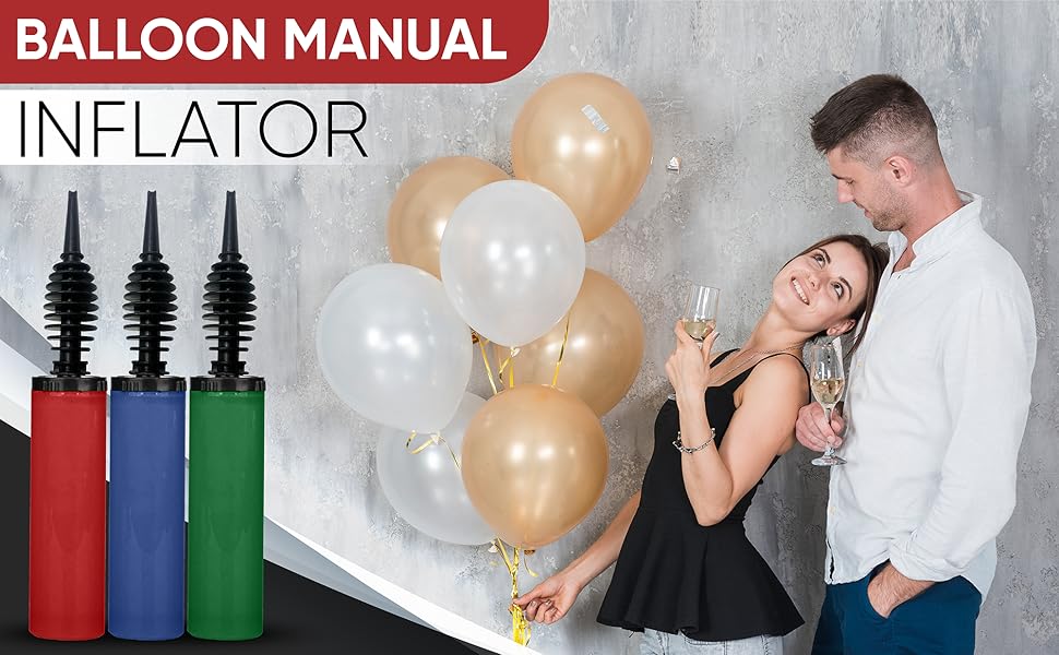 3Pack Balloon Pump, Manual Hand Pump, Inflator for Balloons Arch Kit, Baby Showers, Party