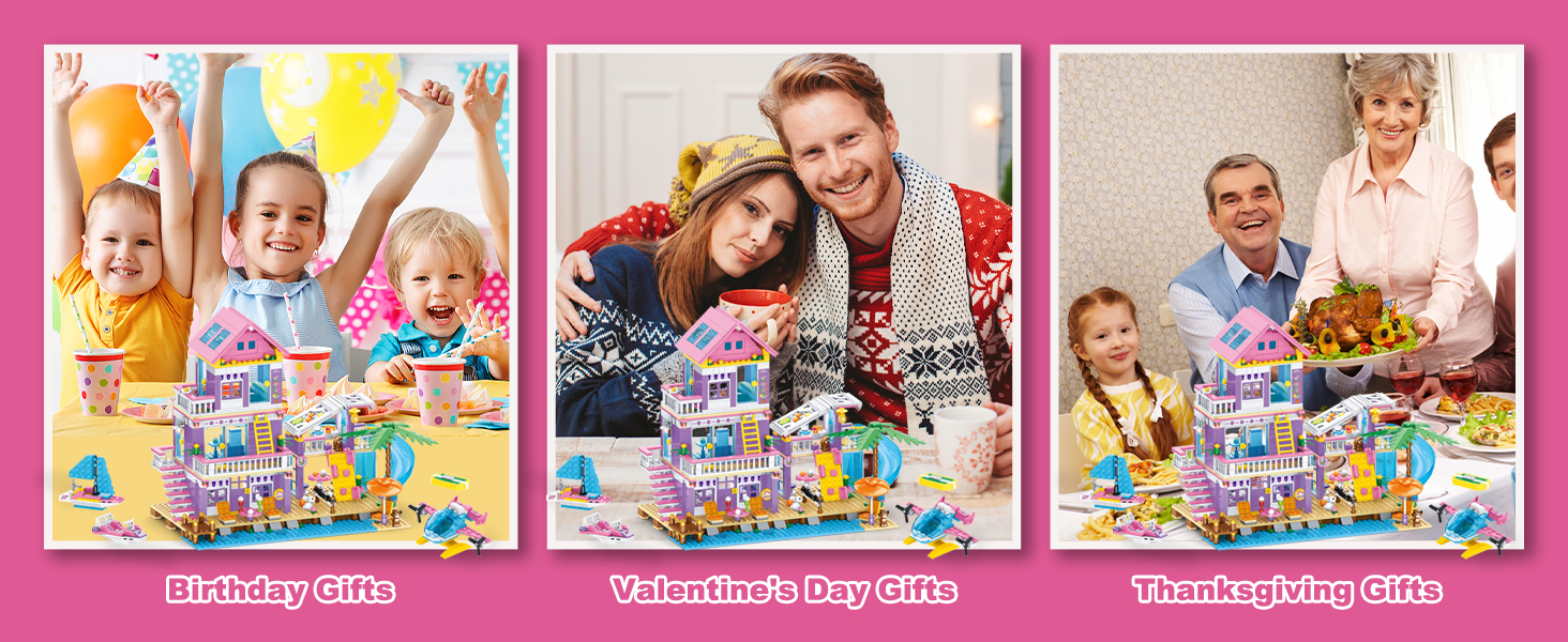 WinGift 955 Piece Beach House Building Set,Seaside Beach