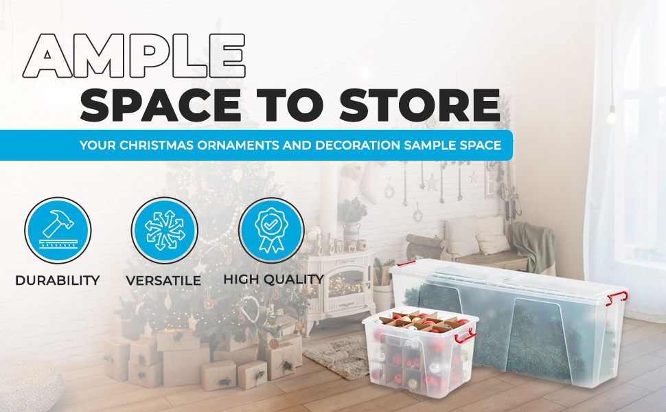 ACCURATE Christmas Tree Storage Box Extra Strong Box with Lid and