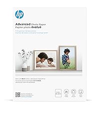 6J777A HP Advanced Photo Paper, Glossy, 65 lb, 8 x 10  in. (203 x 254 mm), 25 sheets