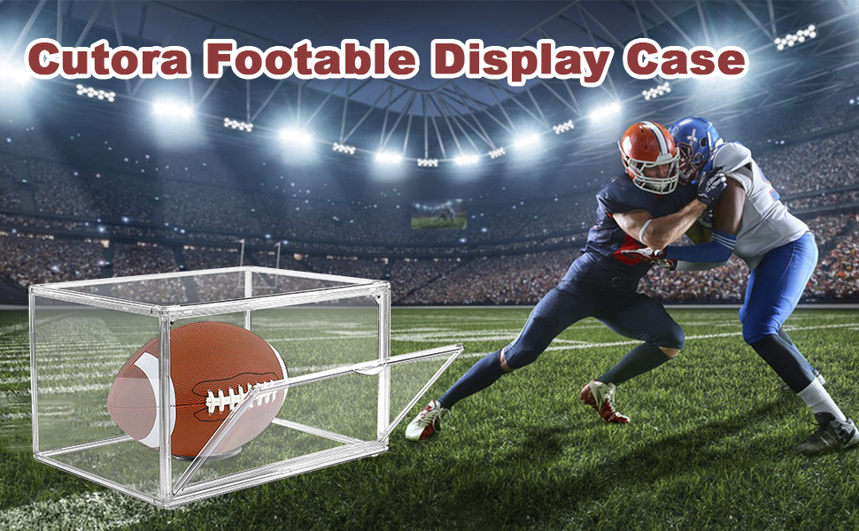 Cutora 2PACK Football Display Case Acrylic Stackable