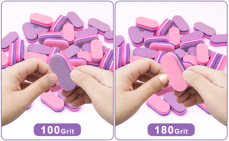 Diesisa Mini Nail Files Block, 100/180 Grit Sponge Nail