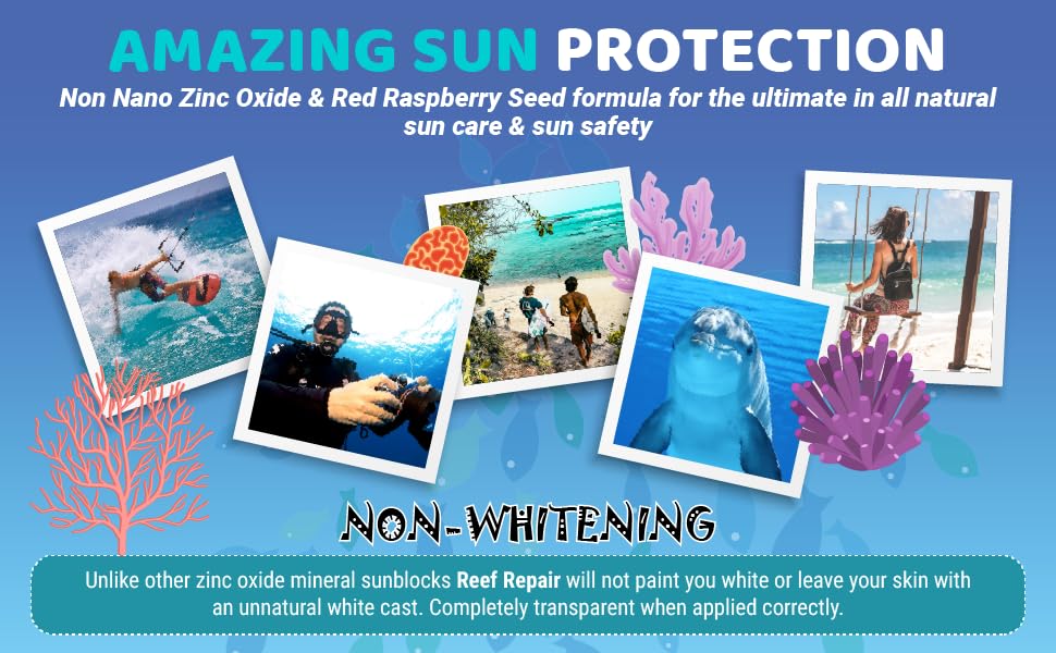 Reef Safe Sunscreen that will not paint your skin white or leave you with an un-natural white cast.
