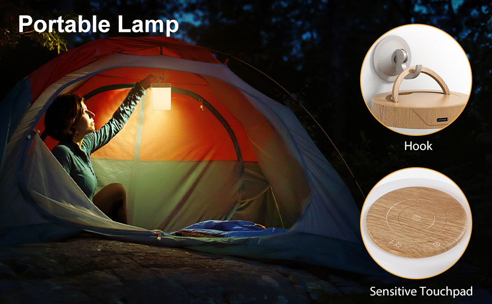 Usb Lamp Rechargeable Table Lamps Portable with Battery Timing Function for Kids, Bedroom, Camping