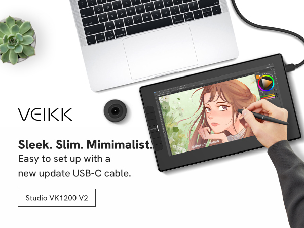 VEIKK VK1200 V2 Drawing Tablet with Screen,11.6 Inch Full