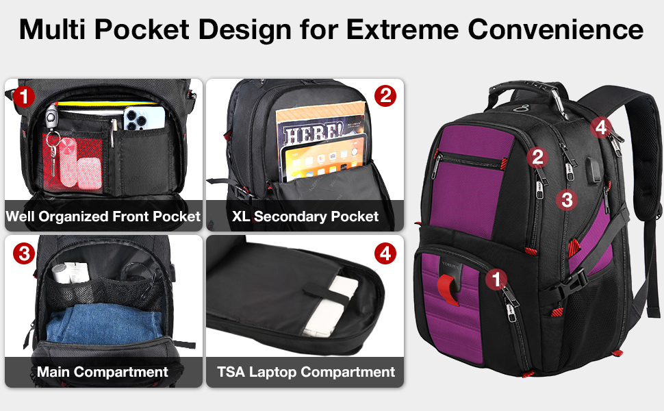 YOREPEK 18.4 Laptop Backpack, Large Backpacks Fit Most 18