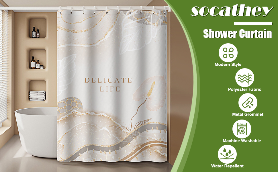 socathey Shower Curtains for Bathroom, Shower Curtain