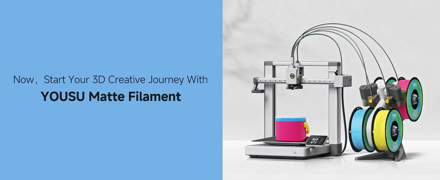 YOUSU Matte PLA Filament 1.75mm White, Matte 3D Printing PLA Filament 1KG, Dimensional Accuracy +/- 0.02mm, PLA Matte 3D Printer Filament 1.75mm for All 3D Printers(2.2lbs) 15 3d printing filament