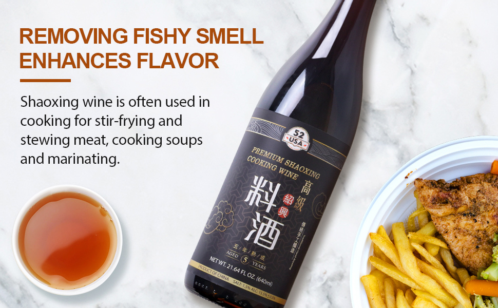 52USA Premium Shaoxing Cooking Wine, Chinese Asian Cooking