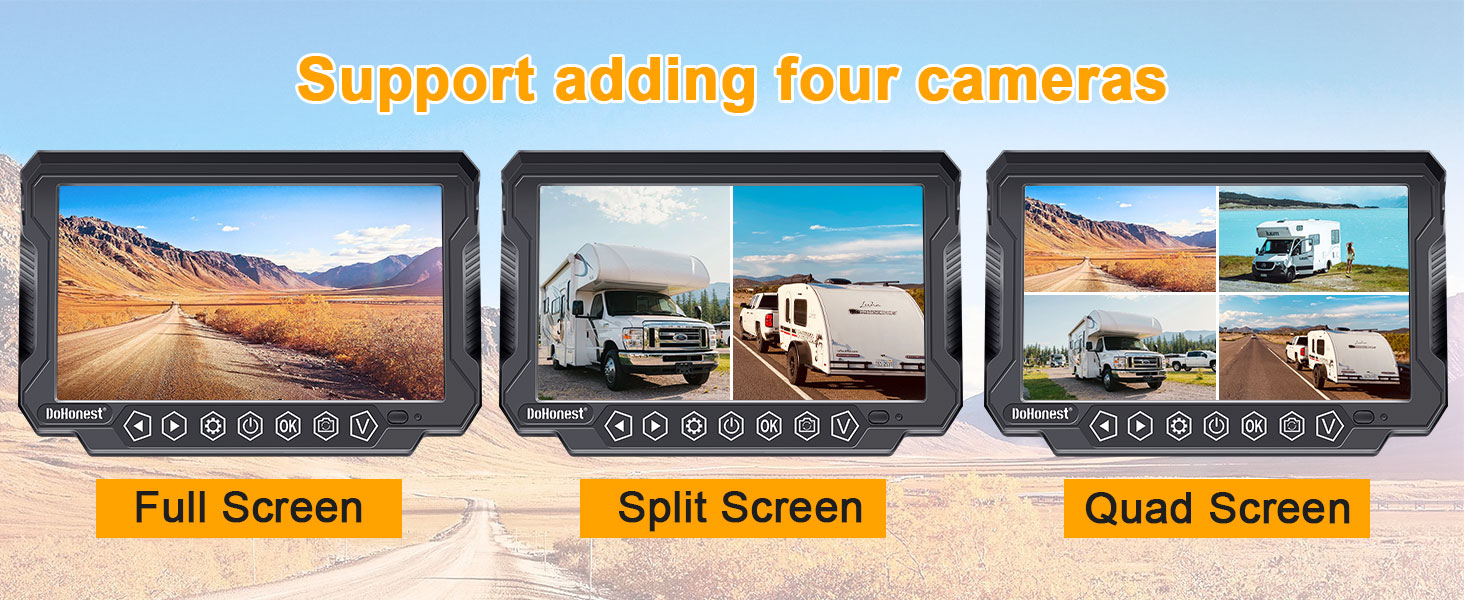 RV Trailer Wireless Backup Camera 2 Cameras Plug and Play for Furrion