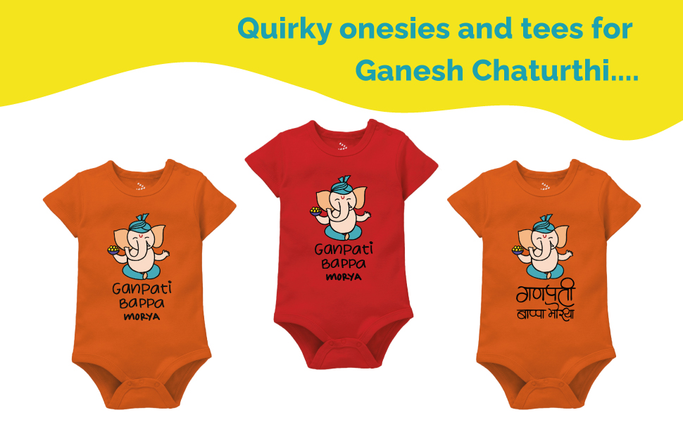 First Ganesh Chaturthi dress costume jersery tshirt romper