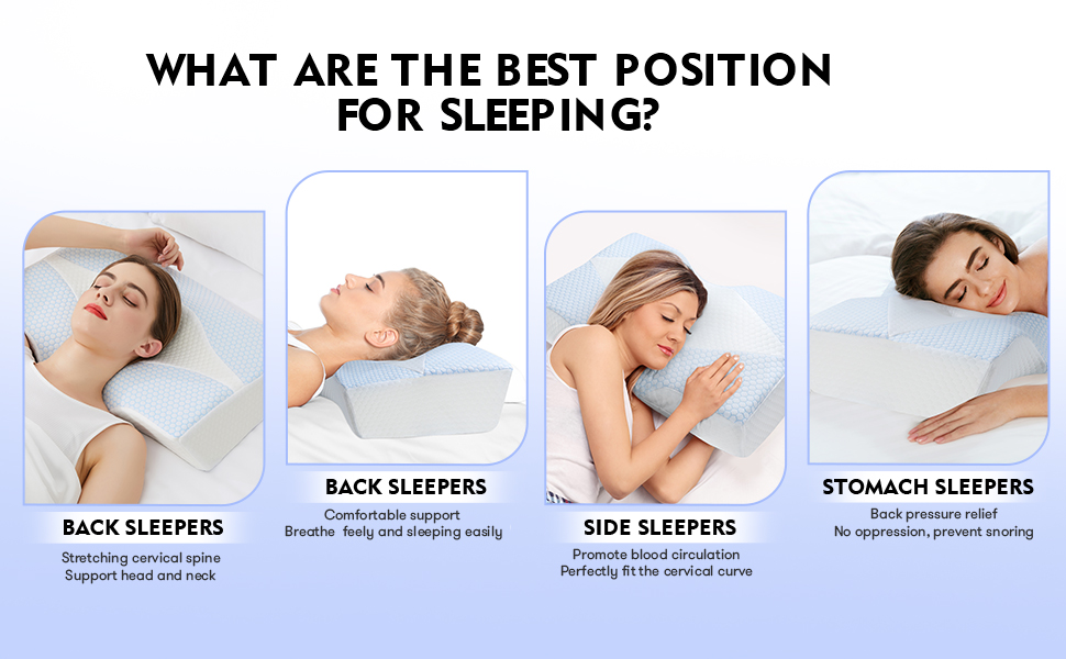 Hydomi Cooling Cervical Memory Foam Pillow for Neck Pain Relief - Best Pillow For Neck Support Back Sleeper