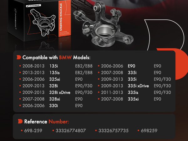 A-Premium Rear Suspension Steering Knuckle Compatible with BMW