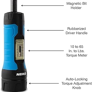 Neiko 10574A 1/4” Drive Torque Wrench Screwdriver Set | 30