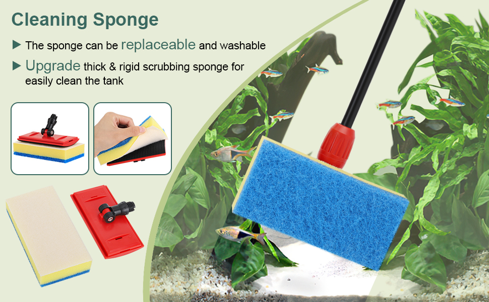 hygger MultiUse Fish Tank Cleaning Tools Kit, 6 in 1 Aquarium Clean Set with