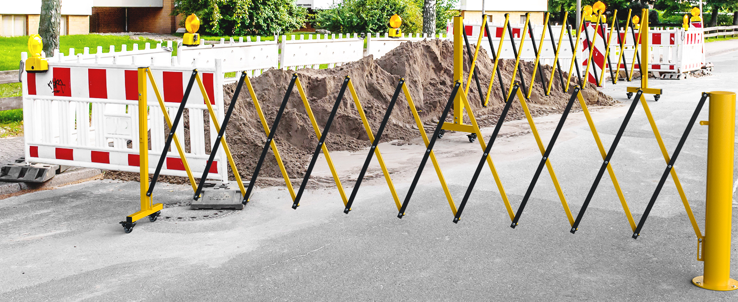 YITAHOME Metal Expandable Barricade, 11FT Folding Security