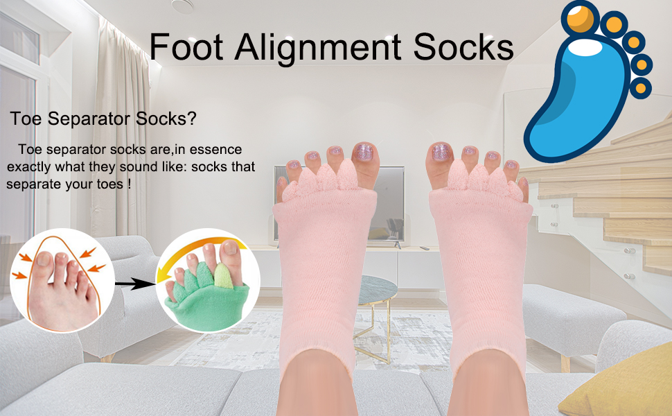 Amazon.com: SPORCLO Toe Separator Socks, Comfort Foot Alignment Socks ...