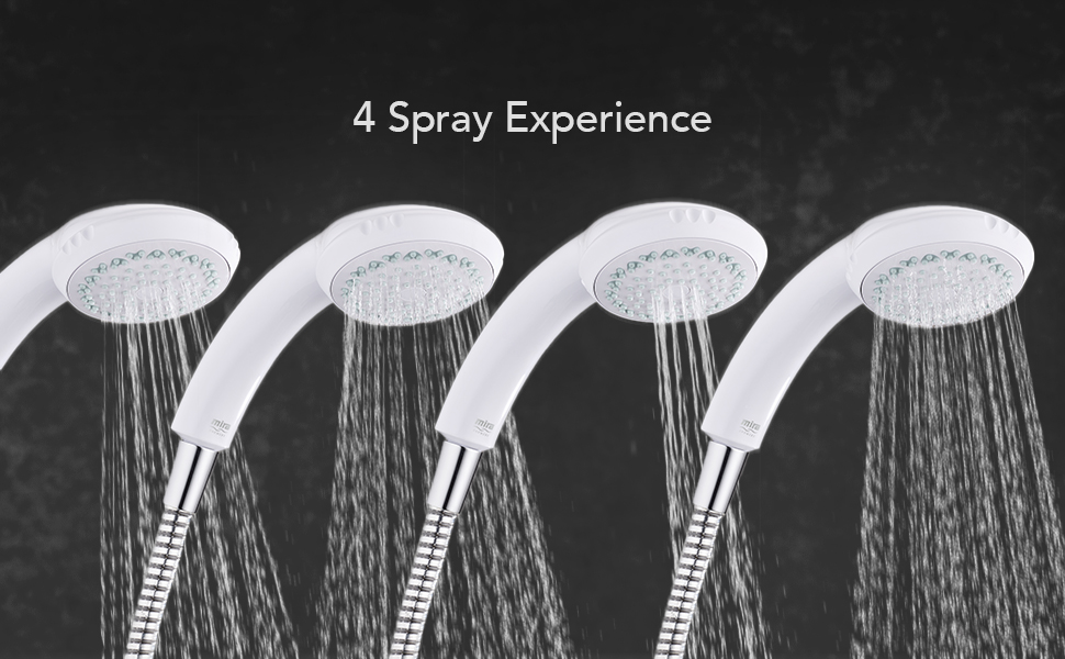 Mira Response Adjustable 4 Spray Mode Shower Head Grey/White Amazon