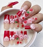 96PCS Extra Long Square Press on Nails – 4 Box Nail Set with Cute Designs | Reusable Fake Nails w...