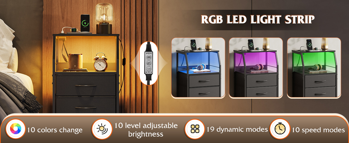 nightstand with LED light