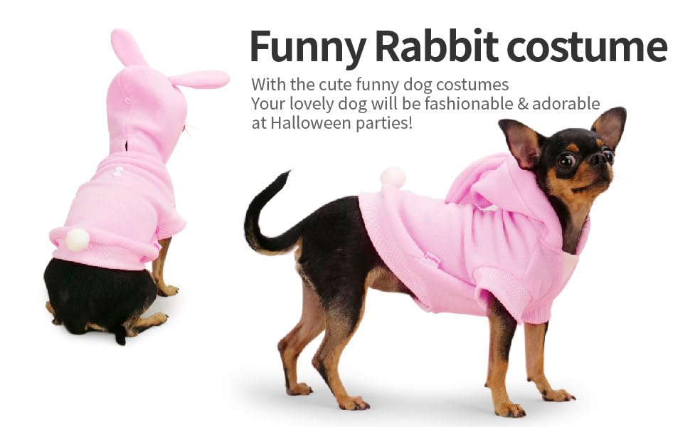 Frienperro Small Dog Costume, Dog Halloween Costumes hoodie Rabbit