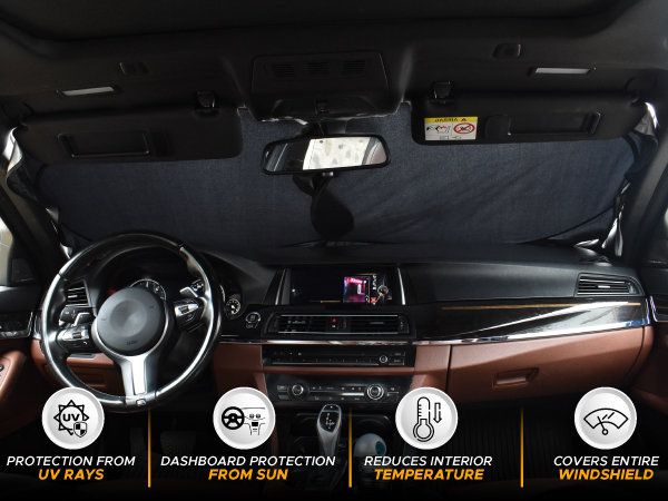 windshield storage sunshade sun uv protection ray guard plus shade automotive interior car pouch