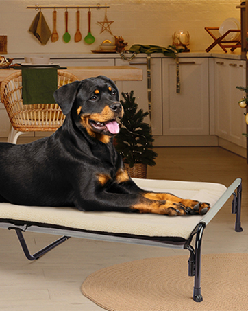 Veehoo Elevated Dog Bed, Outdoor Raised Dog Cots Bed for Large Dogs, Cooling Camping Elevated Pet Bed With Slope Headrest for Indoor and Outdoor, Washable Breathable, X-Large, Black Silver, CWC2204 23 3b0c5013 e087 413b 9e7a 2246406ff6ea. CR0,0,362,453 PT0 SX362 V1