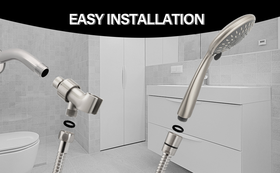 Briout Shower Head with Handheld, 5Settings Showerhead High Pressure