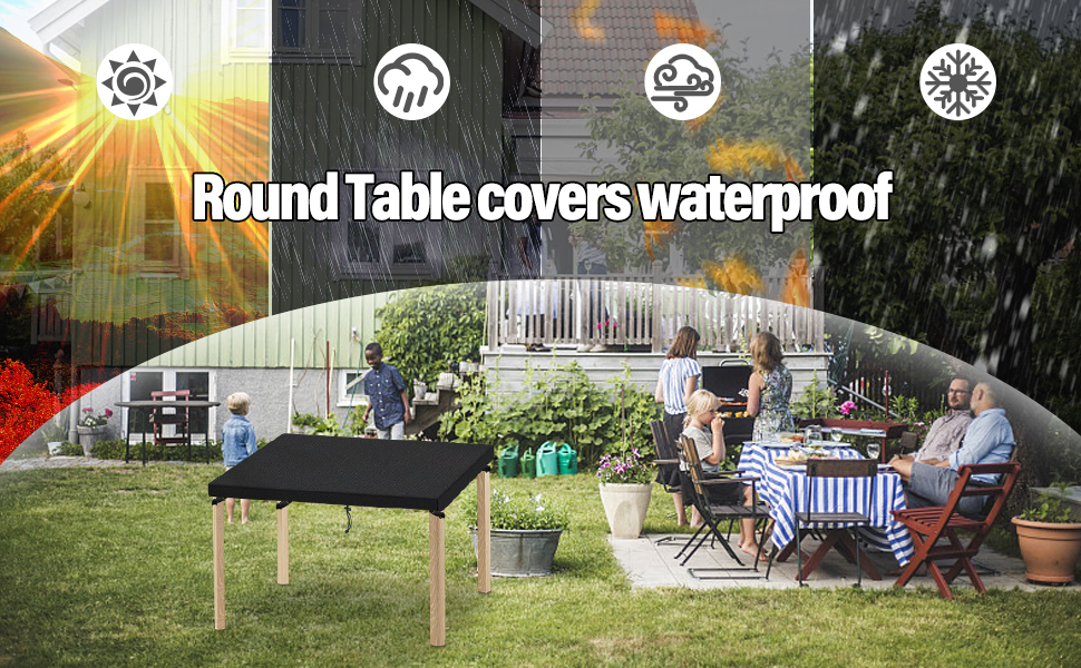 Delixike Outdoor Square Garden Table Cover, Waterproof