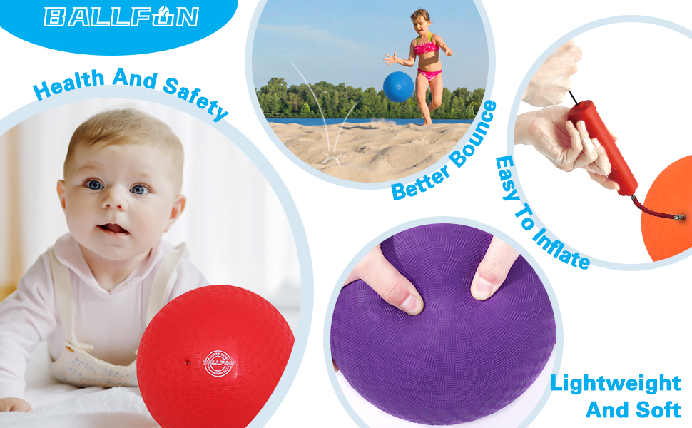 Dodgeballs Playground Balls 7inch, BALLFUN Dodge Ball Set for Kids