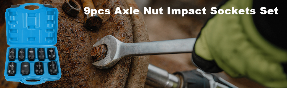8MILELAKE Axle Nut Impact Sockets Set 9pcs