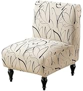 GOSTADY Armless Accent Chair Cover Slipcover Washable Printed Slipper Chair Slip Cover Armless Ch...