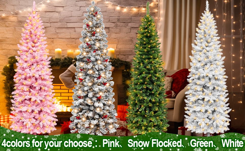 8 Modes Timer & Dual Color Switch 6.5 Ft Prelit Pencil