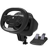DOYO Gaming Racing Wheel and Pedals, 270 Degree Wireless Bluetooth Steering Wheel with Dual-Vibra...