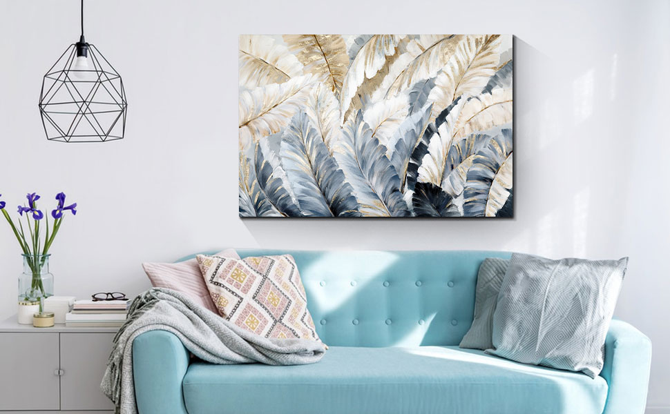 FajerminArt Framed Large Canvas Prints Abstract Feather Canvas Wall Art