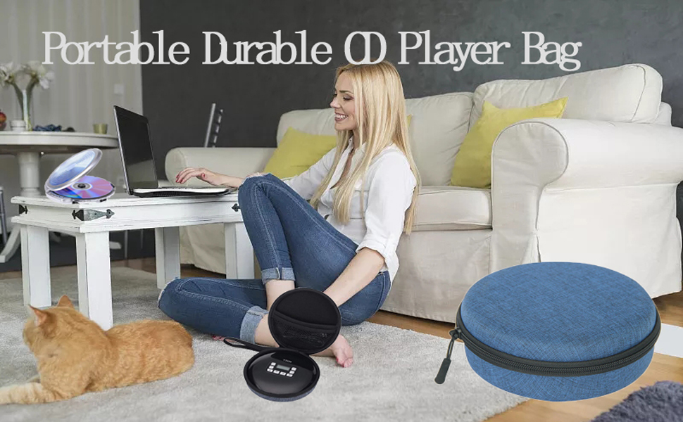 Portable Durable CD Player Case Hard Bag Carrying Travel Storage Case