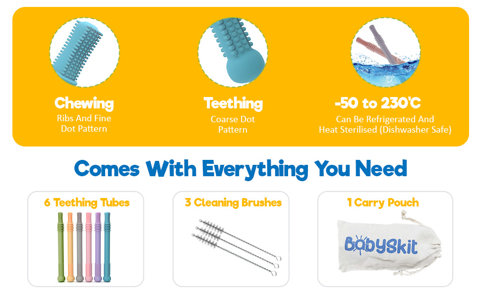 baby teething relief teething tubes silicone teethers for babies teething straws baby teething tubes