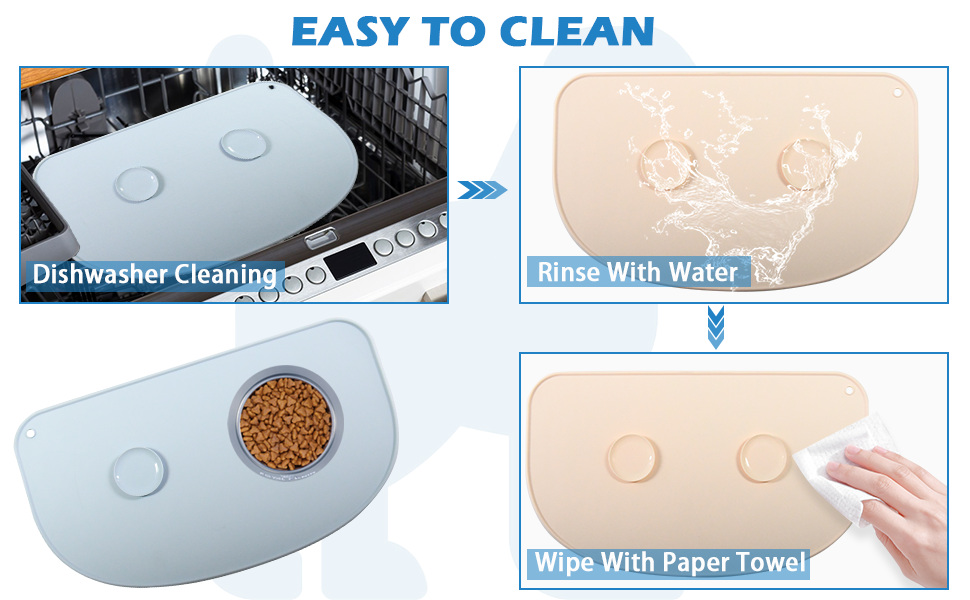 YAWMLYE Large Silicone Pet Food Mat Cat Dog Bowl Yellow